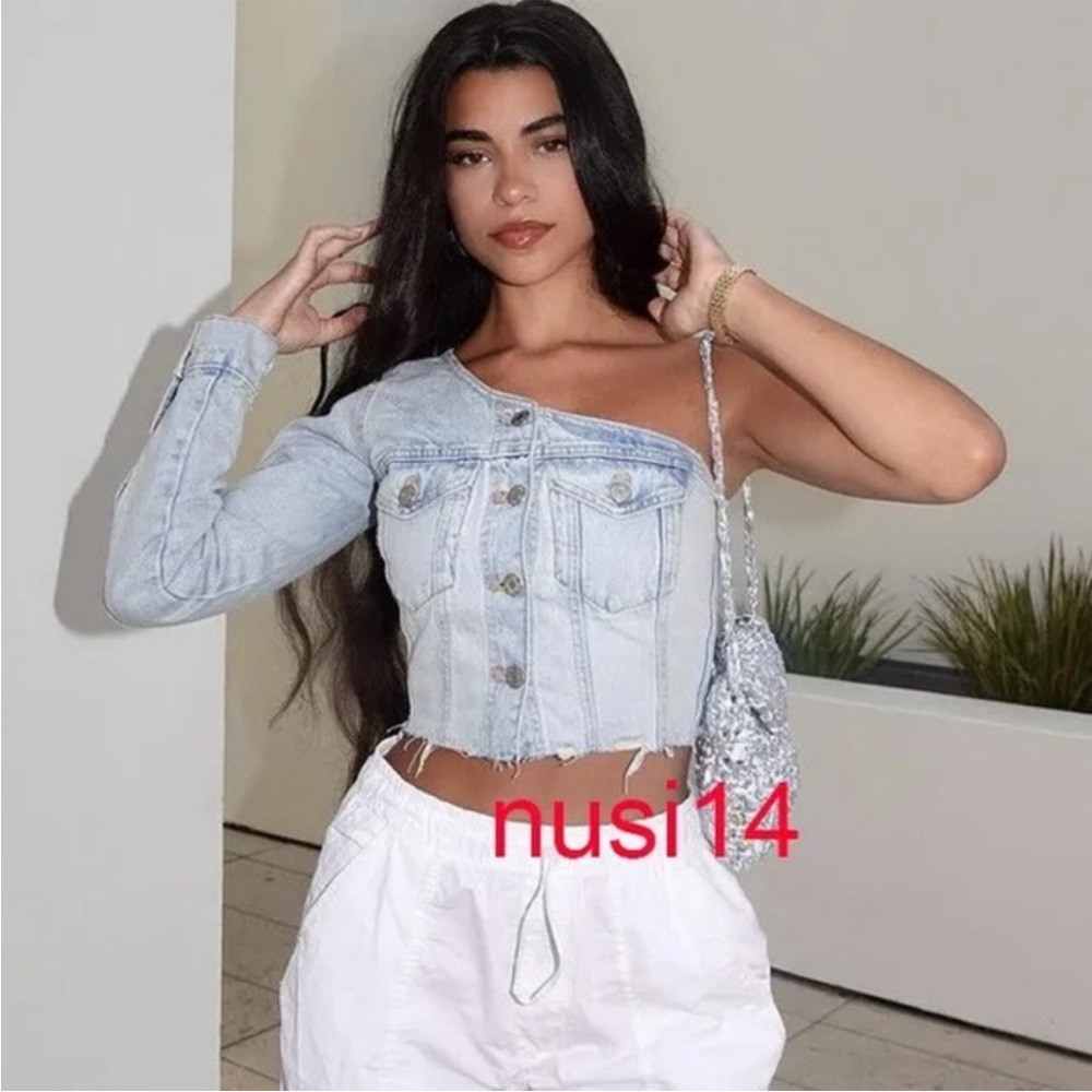 TRF ASYMMETRIC DENIM TOP